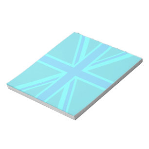 Türkisfarbenes Union Jack Flaggen-Dekor Notizblock