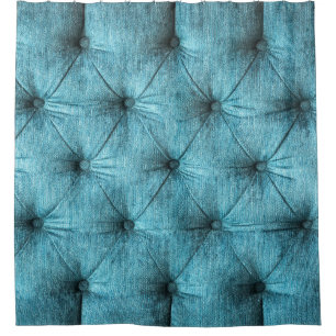 Türkisfarbenes Velvet Sofa Nah Duschvorhang