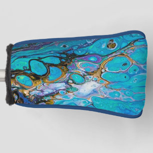 Türkisfarbenes Wasser und abstrakte Kunst Golf Headcover