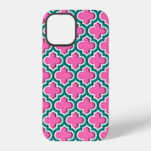 Türkisfarbenes Weißes DIY-Hintergrund Marokkanisch iPhone 12 Hülle