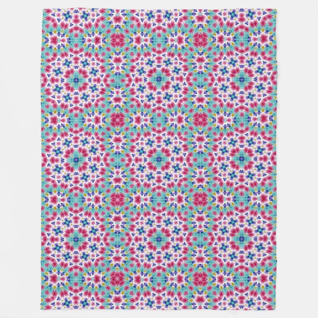 Türkisfarbenprägung Kaleidoskop Fleecedecke (Vorderseite)