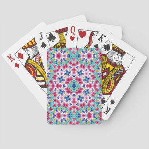 Türkisfarbenprägung Kaleidoskop Spielkarten
