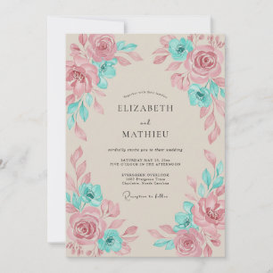 Türkisfeste Boho-Hochzeit Einladung