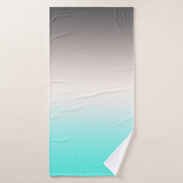 Türkisgrau Ombre Badehandtuch (Badehandtuch)