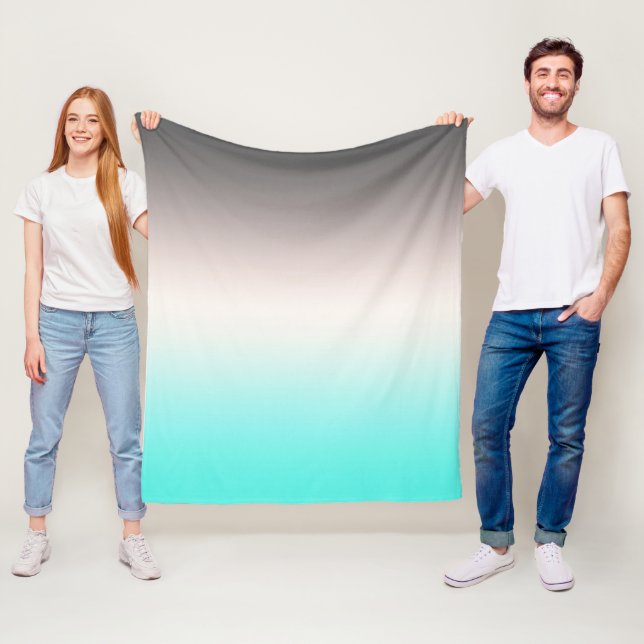 Türkisgrau Ombre Fleecedecke (Beispiel)