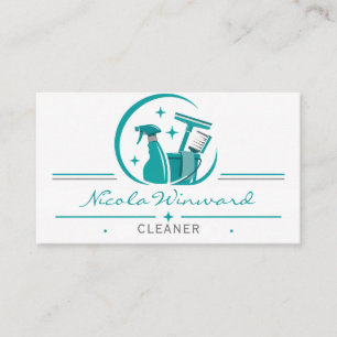 Türkisgraue Reinigungsdienst-Karte Visitenkarte