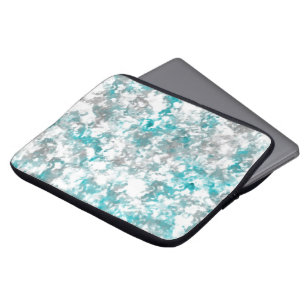 Türkisgraue und weiße Marmorstruktur Laptopschutzhülle