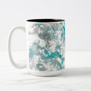 Türkisgraue und weiße Marmorstruktur Zweifarbige Tasse