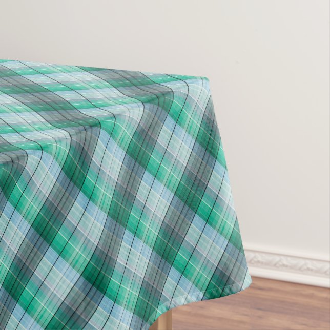 Türkisgrün kariert. tischdecke (Beispiel)
