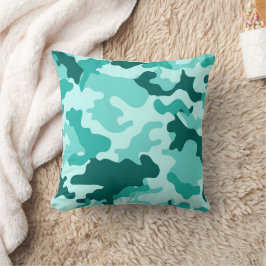 Türkisgrüne Camouflage Kissen