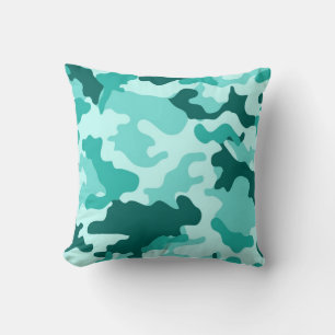 Türkisgrüne Camouflage Kissen