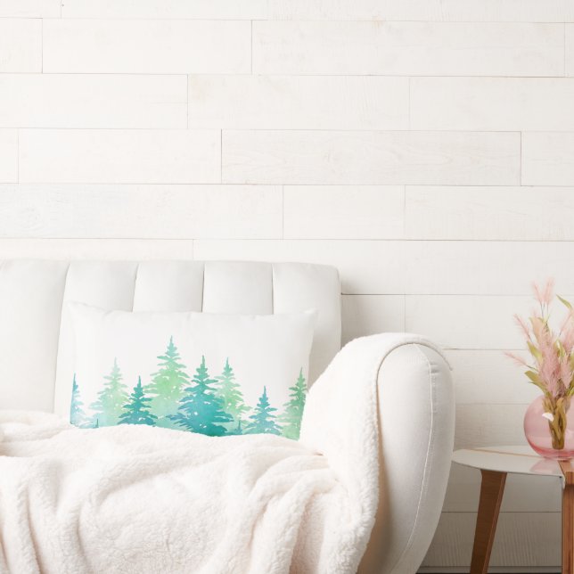 Türkisgrüne Wasserfarbe Lendenkissen (Liege)