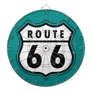 Türkisgrünes Route 66-Schild Dartscheibe