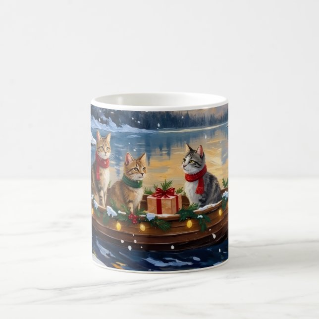 Turkish Angora Cat Christmas Boat Holiday Kaffeetasse (Mittel)