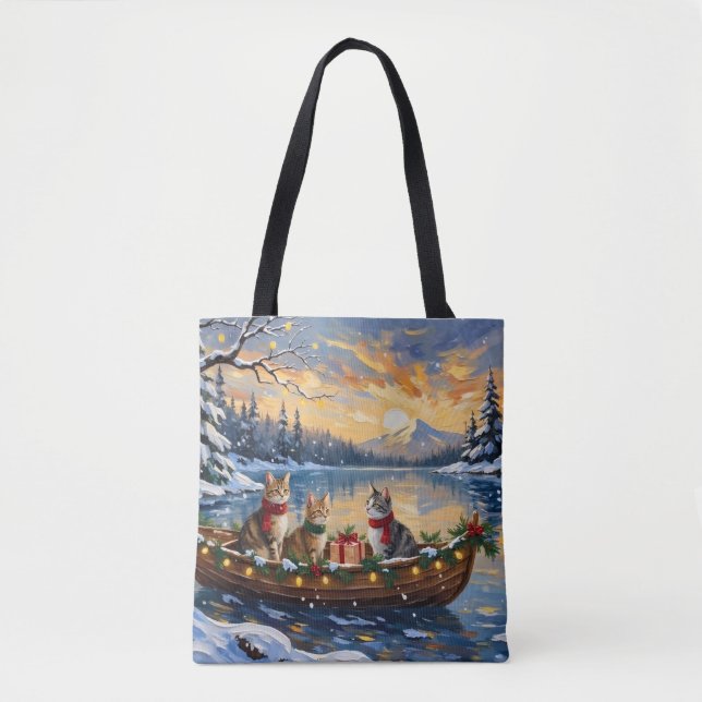 Turkish Angora Cat Christmas Boat Holiday Tasche (Vorderseite)