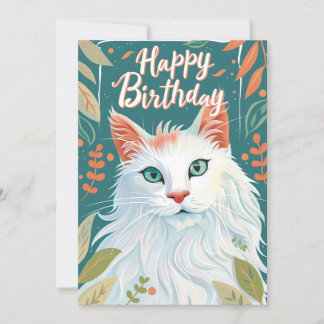Turkish Angora Cat Happy Birthday Feiertagskarte