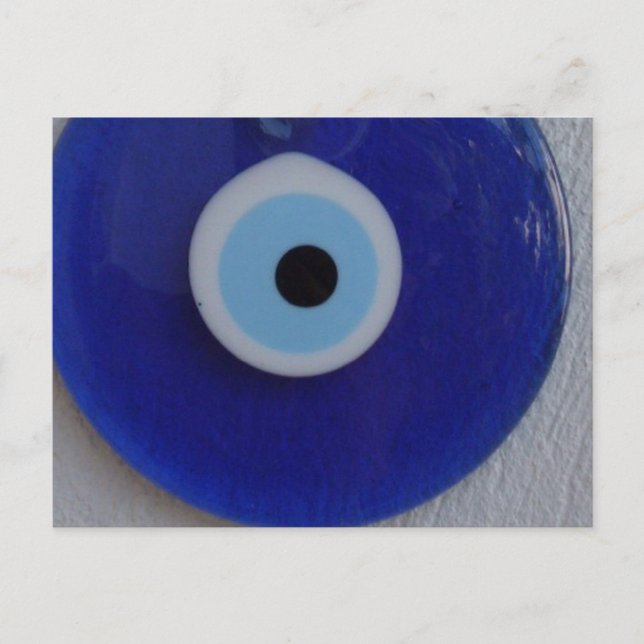 TURKISH BLUE GLASS EVIL EYE AMULET Postcard Postkarte (Vorderseite)