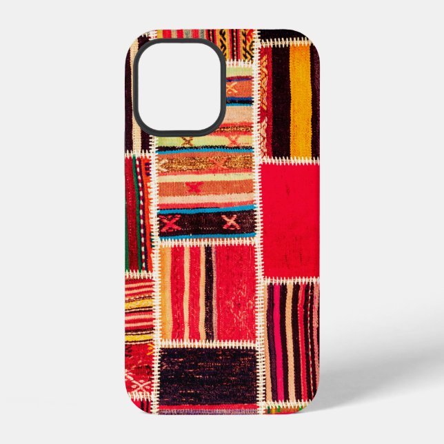Turkish carpet patchwork handmade. Patchwork patte iPhone 12 Hülle (Rückseite)