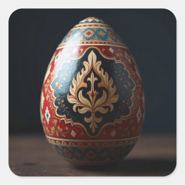 Turkish Flame Easter Egg Quadratischer Aufkleber (Vorderseite)