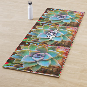 Türkiskaktus Fotografie individuelle Name stilvoll Yogamatte