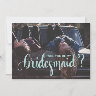 Türkiskalligrafie wird meine Bridesmaid sein Einladung