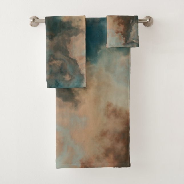 Türkismarmor abstrakt badhandtuch set (Insitu)