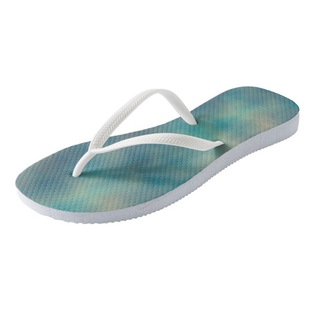 Türkismarmor Abstrakt Flip Flops (Schrägansicht)