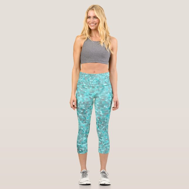 Türkismuster Capri Leggings (Vorderseite)