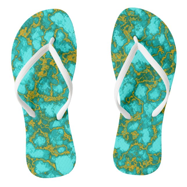 Türkismuster Flip Flops (Fußbett)