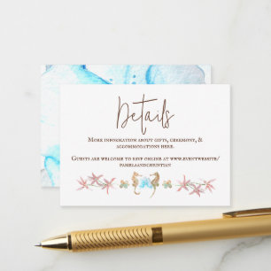 Türkisorchid, Seepferde Hochzeitskarte Hinweiskarte