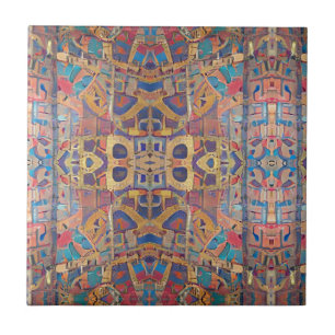 Türkisrote, türkisfarbene, rote Mosaikkunst c Fliese