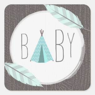 Türkistipi-Babyparty-Aufkleber Quadratischer Aufkleber