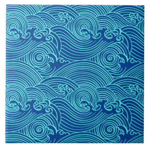 Türkiswaves Euclidean Muster Keramik Tile Fliese