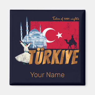Türkiye Istanbul Vintage Flagge Türkei Souvenir Magnet