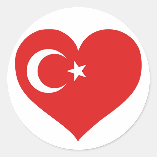 Turkiye-Liebe Runder Aufkleber (Vorderseite)