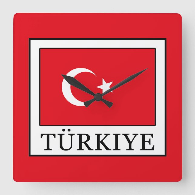 Türkiye Quadratische Wanduhr (Vorderseite)