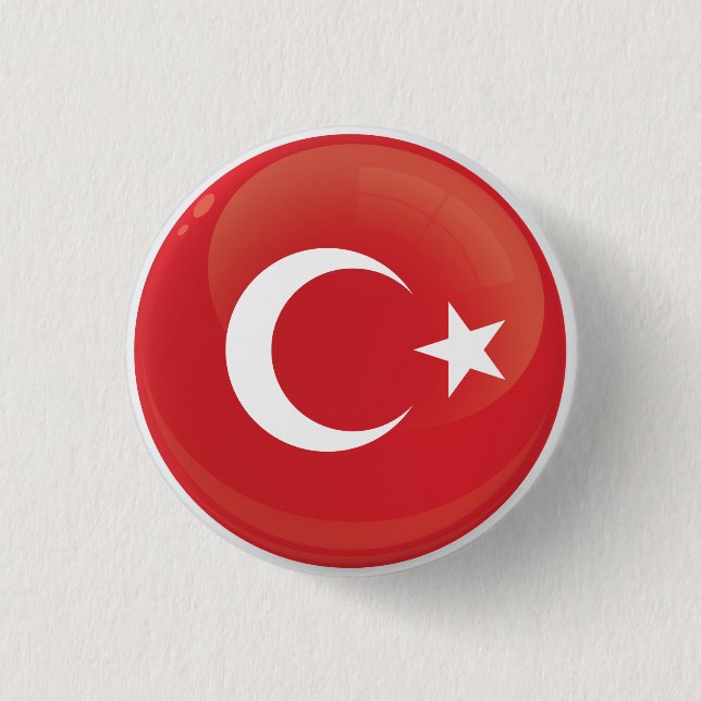 Turkiye Round Icon Flag Button (Vorderseite)