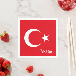 Türkiye und Türkische Flagge Party / Sportfans Serviette