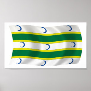 Turkmenen-Flagge Poster Druck