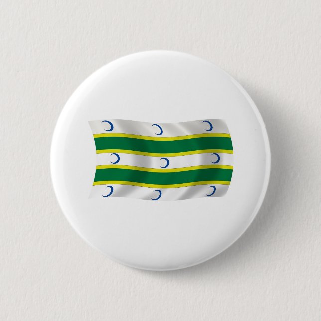 Turkmenische Flagge Knopf Button (Vorderseite)
