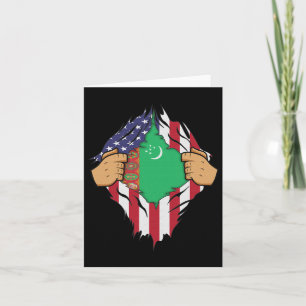 Turkmenische Flagge Turkmenistan Männer Frauen Kin Karte