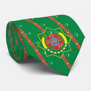 Turkmenische Flagge und Emblem, Flagge Turkmenista Krawatte
