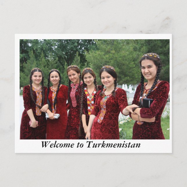 TURKMENISTAN BEAUTIES POSTKARTE (Vorderseite)