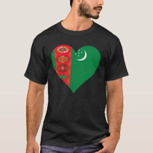 Turkmenistan Fahne Herzstück Turkmenistan Liebe Tu T-Shirt