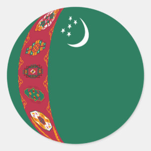 Turkmenistan Fischaugen-Flaggenaufkleber Runder Aufkleber