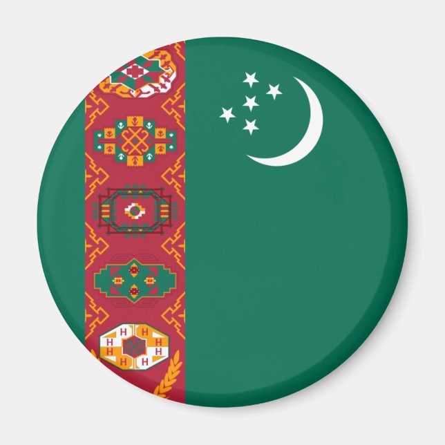turkmenistan flag magnet (Vorne)