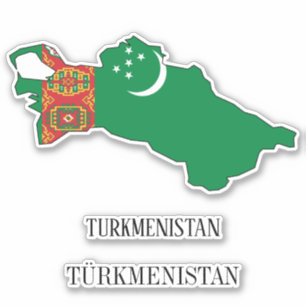 Turkmenistan-Flagge Charmante patriotische Karte Aufkleber