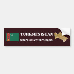 Turkmenistan-Flagge + Karte-Aufkleber Autoaufkleber
