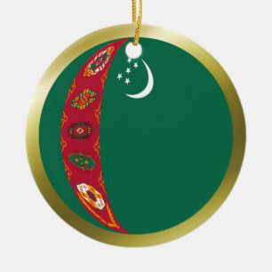 Turkmenistan-Flaggen-Ornament Keramikornament