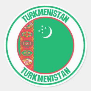 Turkmenistan Runde Emblem Runder Aufkleber